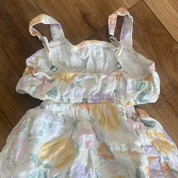 Abercrombie Kids LIKE NEW 100% cotton pastel floral side cutout midi dress 7/8 - Picture 3 of 7